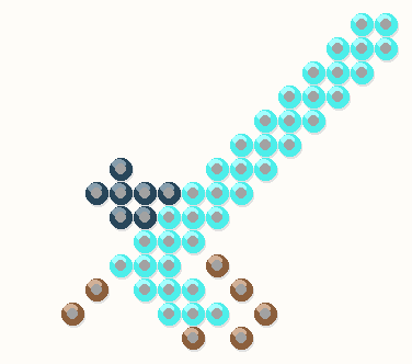 我的世界钻石剑拼豆图纸 16x16